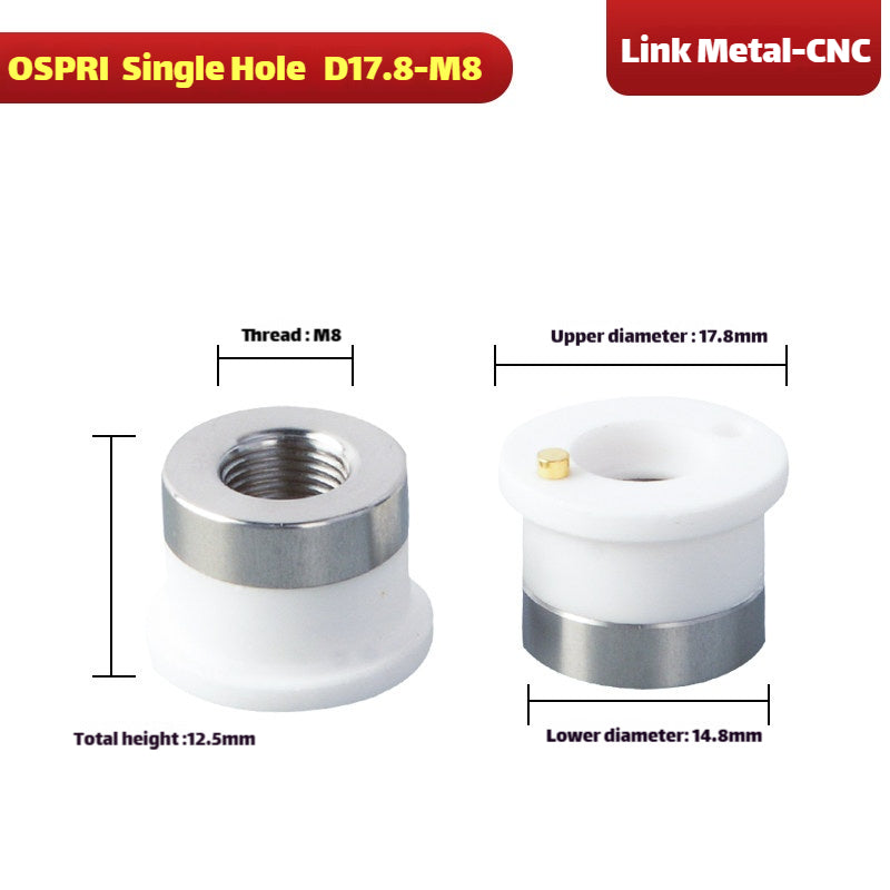 Link Metal CNC M8-D17.8 Single Hole Ceramic Ring for OSPRI Cutting Heads