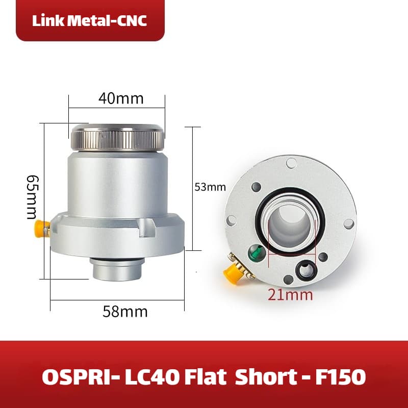 Link Metal CNC OSPRI Nozzle Connector & Capacitive Height Sensor for LC40 Flat - F150-H65 Fiber Laser Cutting Heads