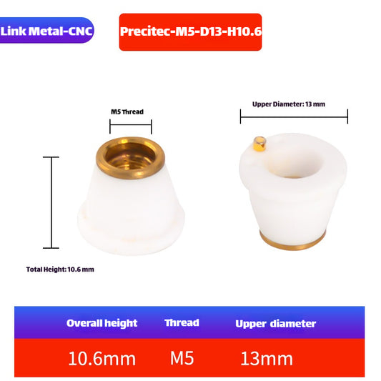 Link Metal CNC M5-D13.3-H10.6 Ceramic Ring for Precitec Cutting Heads