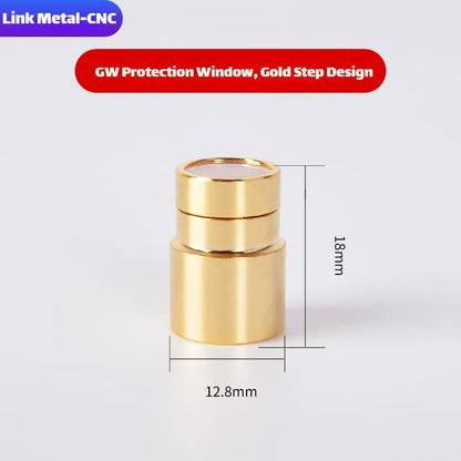 Link Metal CNC GW QBH Protective Cap D12.8-H18 Gold With Step for Fiber Laser Source
