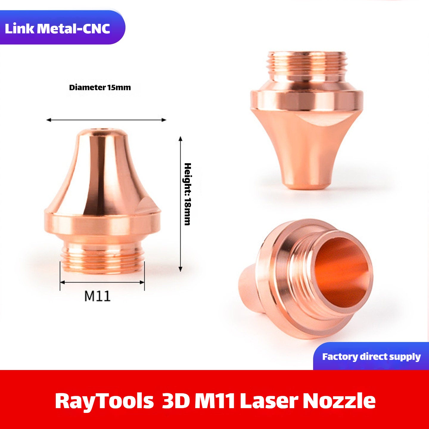 Link Metal CNC Raytools 3D-M11 Type Fiber Laser Cutting Nozzle