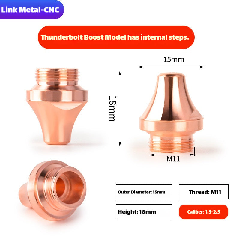 Link Metal CNC Raytools 3D-M11 Type Thunderbolt Boost Laser Cutting Nozzle