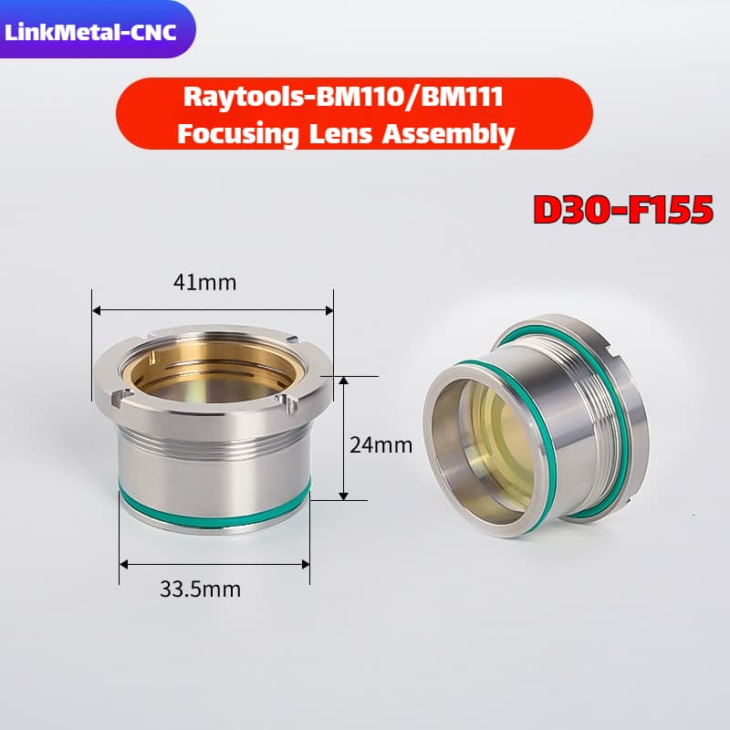Link Metal CNC RayTools Focusing Lens Assembly for BM110/BM111 D30-F155 Fiber Laser Cutting Heads