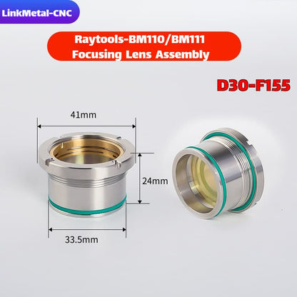 Link Metal CNC RayTools Focusing Lens Assembly for BM110/BM111 D30-F155 Fiber Laser Cutting Heads