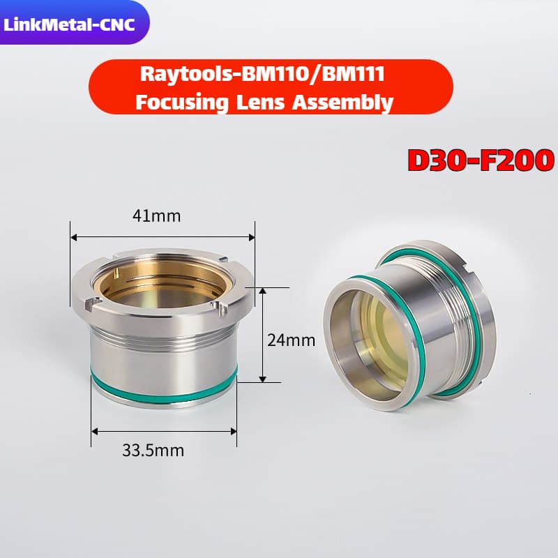 Link Metal CNC RayTools Focusing Lens Assembly for BM110/BM111 D30-F200 Fiber Laser Cutting Heads