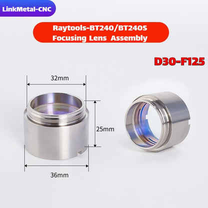 Link Metal CNC RayTools Focusing Lens Assembly for BT240/BT240S D30-F125 Fiber Laser Cutting Heads