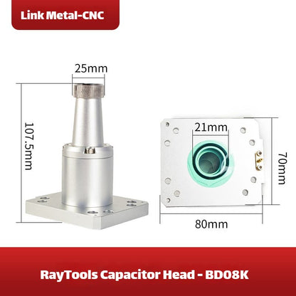 Link Metal CNC RayTools Nozzle Connector & Capacitive Height Sensor for BD08K-2 Fiber Laser Cutting Heads