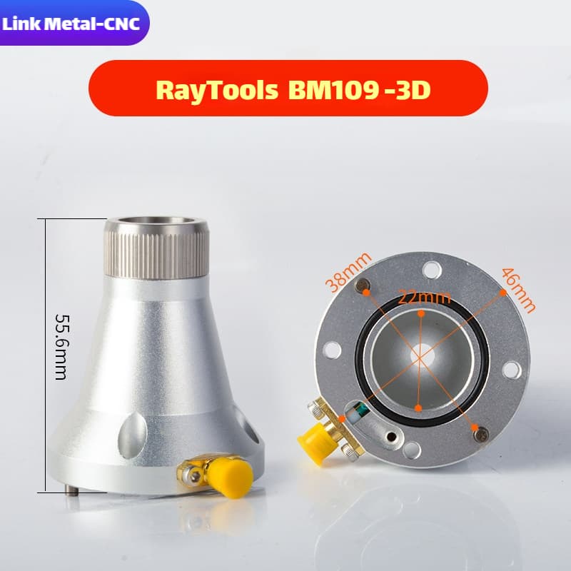 Link Metal CNC RayTools Nozzle Connector & Capacitive Height Sensor for BM109/BM110 - 3D Fiber Laser Cutting Heads