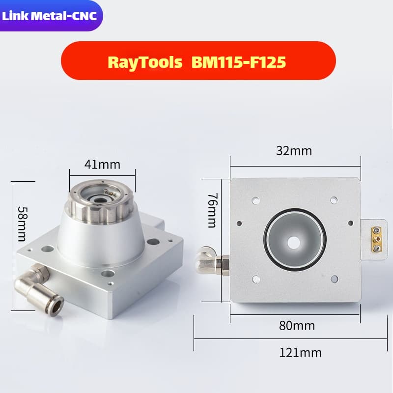 Link Metal CNC RayTools Nozzle Connector & Capacitive Height Sensor for BM115-F125 Fiber Laser Cutting Heads