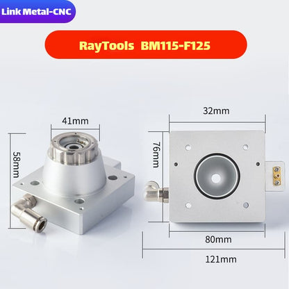 Link Metal CNC RayTools Nozzle Connector & Capacitive Height Sensor for BM115-F125 Fiber Laser Cutting Heads
