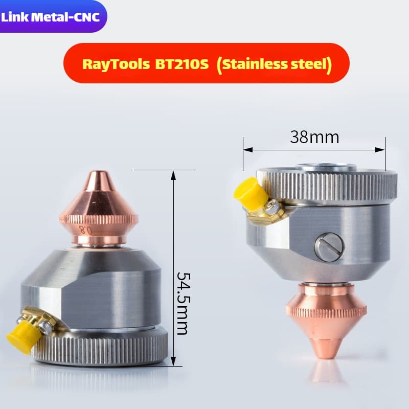 Link Metal CNC RayTools Nozzle Connector & Capacitive Height Sensor for BT210S - Stainless Steel Fiber Laser Cutting Heads