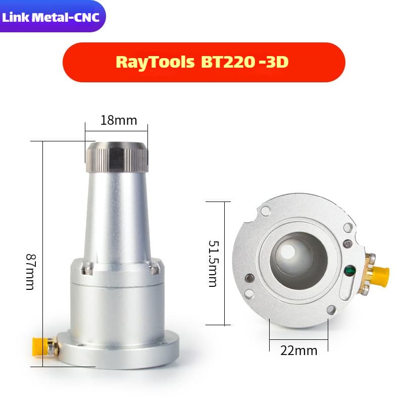 Link Metal CNC RayTools Nozzle Connector & Capacitive Height Sensor for BT220 - 3D Fiber Laser Cutting Heads