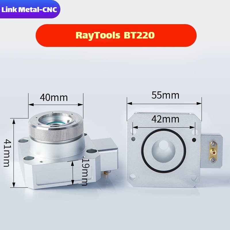 Link Metal CNC RayTools Nozzle Connector & Capacitive Height Sensor for BT220 - Flat Fiber Laser Cutting Heads