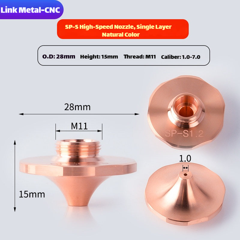 Link Metal CNC SP‑S Single Layer High Speed Laser Cutting Nozzle