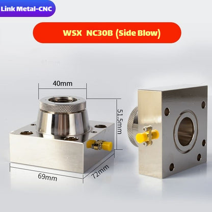 Link Metal CNC WSX Nozzle Connector & Capacitive Height Sensor for NC30B - With Side Blow Fiber Laser Cutting Heads
