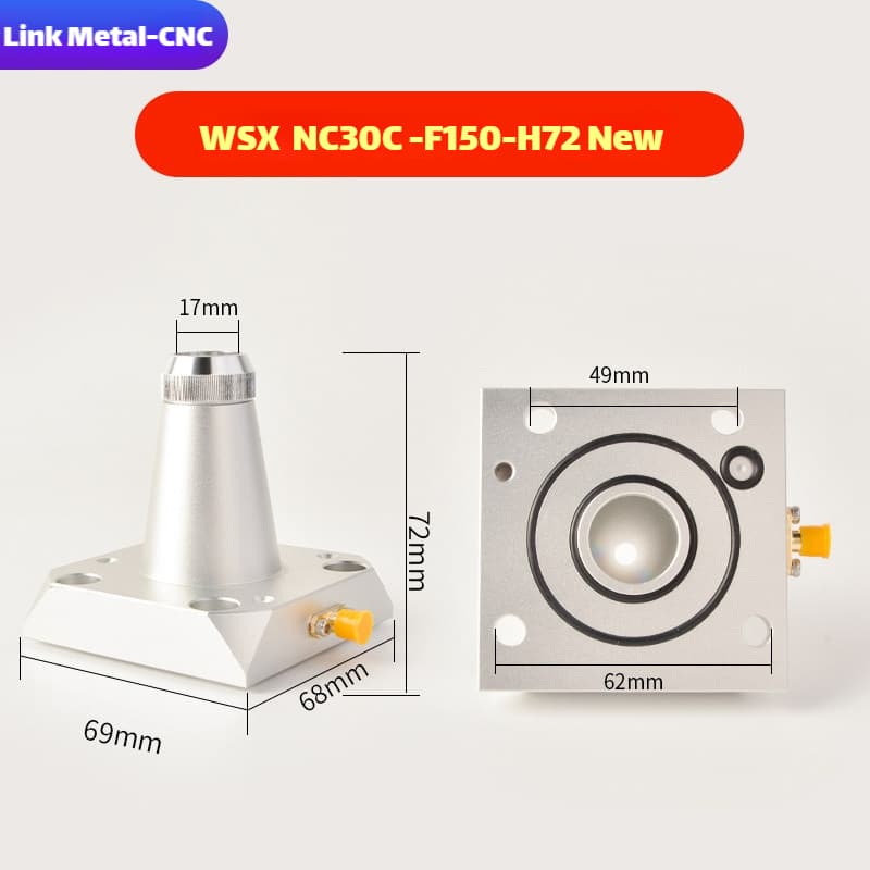 Link Metal CNC WSX Nozzle Connector & Capacitive Height Sensor for NC30C-F150-H72 Fiber Laser Cutting Heads