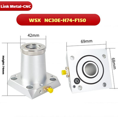 Link Metal CNC WSX Nozzle Connector & Capacitive Height Sensor for NC30E-H74-F150 Fiber Laser Cutting Heads