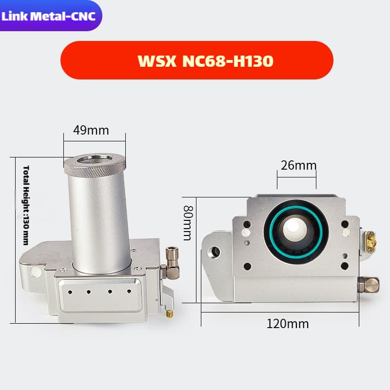 Link Metal CNC WSX Nozzle Connector & Capacitive Height Sensor for NC68-H130 Fiber Laser Cutting Heads

