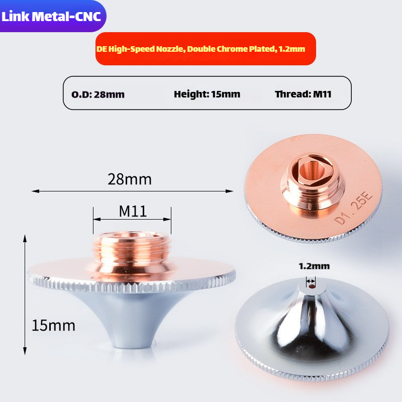 DE Style Double Layer High Speed Laser Cutting Nozzle | LinkMetal CNC