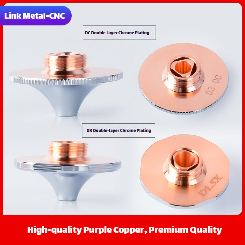DX Hexagonal Style Double-Layer Chrome-Plated High-Speed Laser Cutting Nozzle | LinkMetal CNC