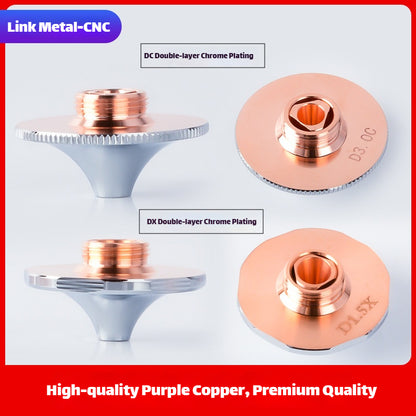 DX Hexagonal Style Double-Layer Chrome-Plated High-Speed Laser Cutting Nozzle | LinkMetal CNC