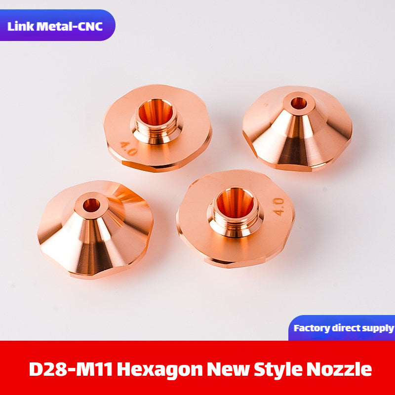 Hexagonal Style High-Speed Laser Cutting Nozzle | LinkMetal CNC