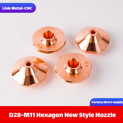 Hexagonal Style High-Speed Laser Cutting Nozzle | LinkMetal CNC