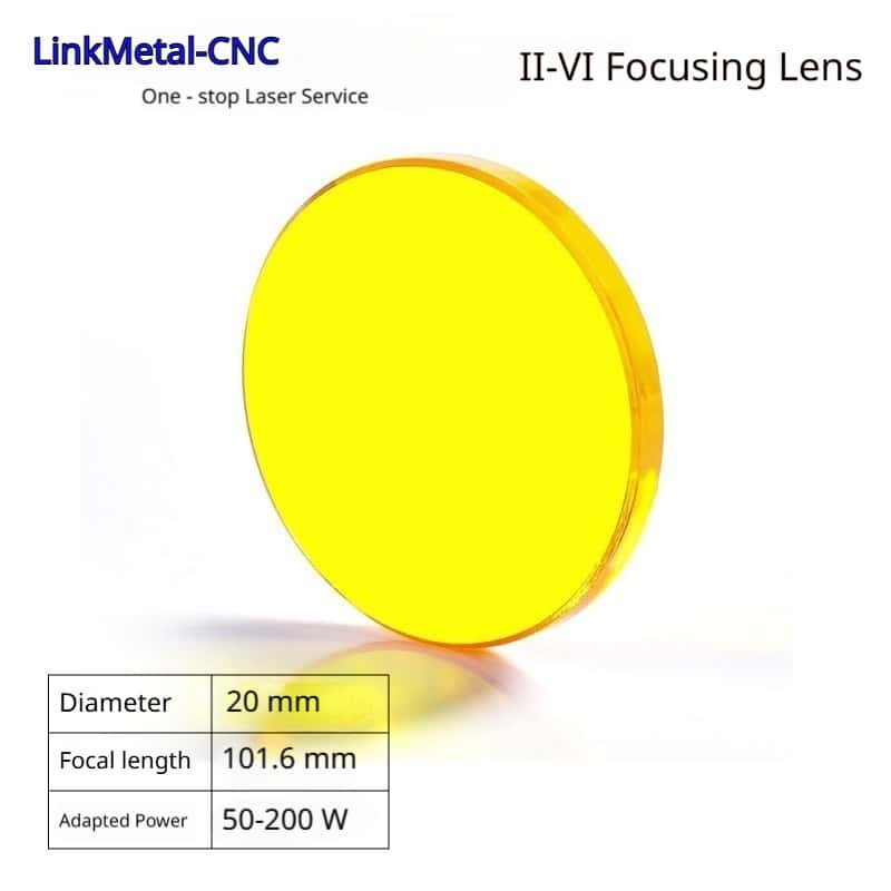 LinkMetal CNC II-VI D20mm FL101.6mm CVD ZnSe CO2 Laser Focus Lens