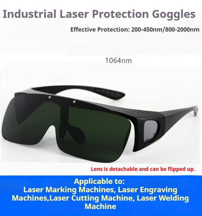 LinkMetal CNC Flip-Up Over-Glasses Version Fiber Laser Safety Goggles