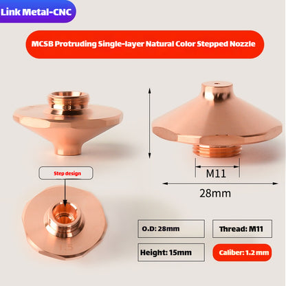 MCSB Style Single-Layer With Step High-Speed Laser Cutting Nozzle | LinkMetal CNC