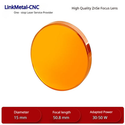 LinkMetal CNC D15mm FL50.8mm PVD ZnSe CO2 Laser Focus Lens