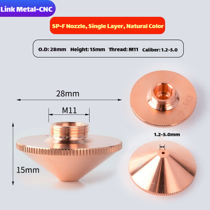 LinkMetal CNC SP‑F Single Layer High Speed Laser Cutting Nozzle with Step