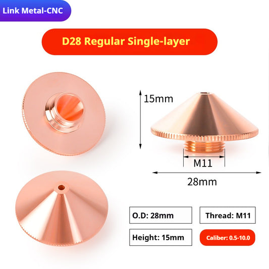 LinkMetalCNC D28 standard single layer laser nozzle for fiber laser cutting machine