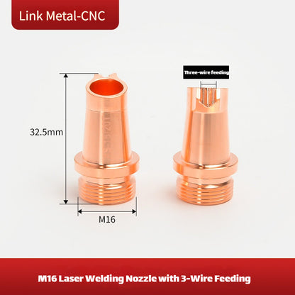 M16 Triple Slot Wire Link Metal CNC Super Weiye M16 Welding Nozzle for Laser Welding Machine