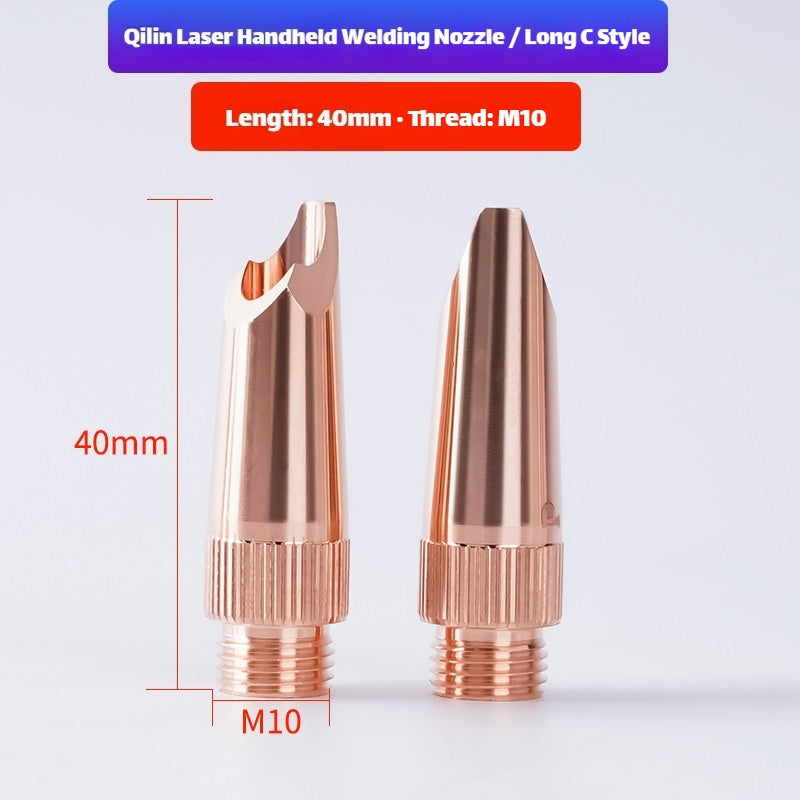 Type C (Long) Link Metal CNC Qilin M10 Welding Nozzle for Laser Welding Machine