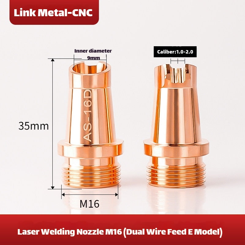 Type E Dual Wire Feeder Link Metal CNC Super Weiye M16 Welding Nozzle for Laser Welding Machine